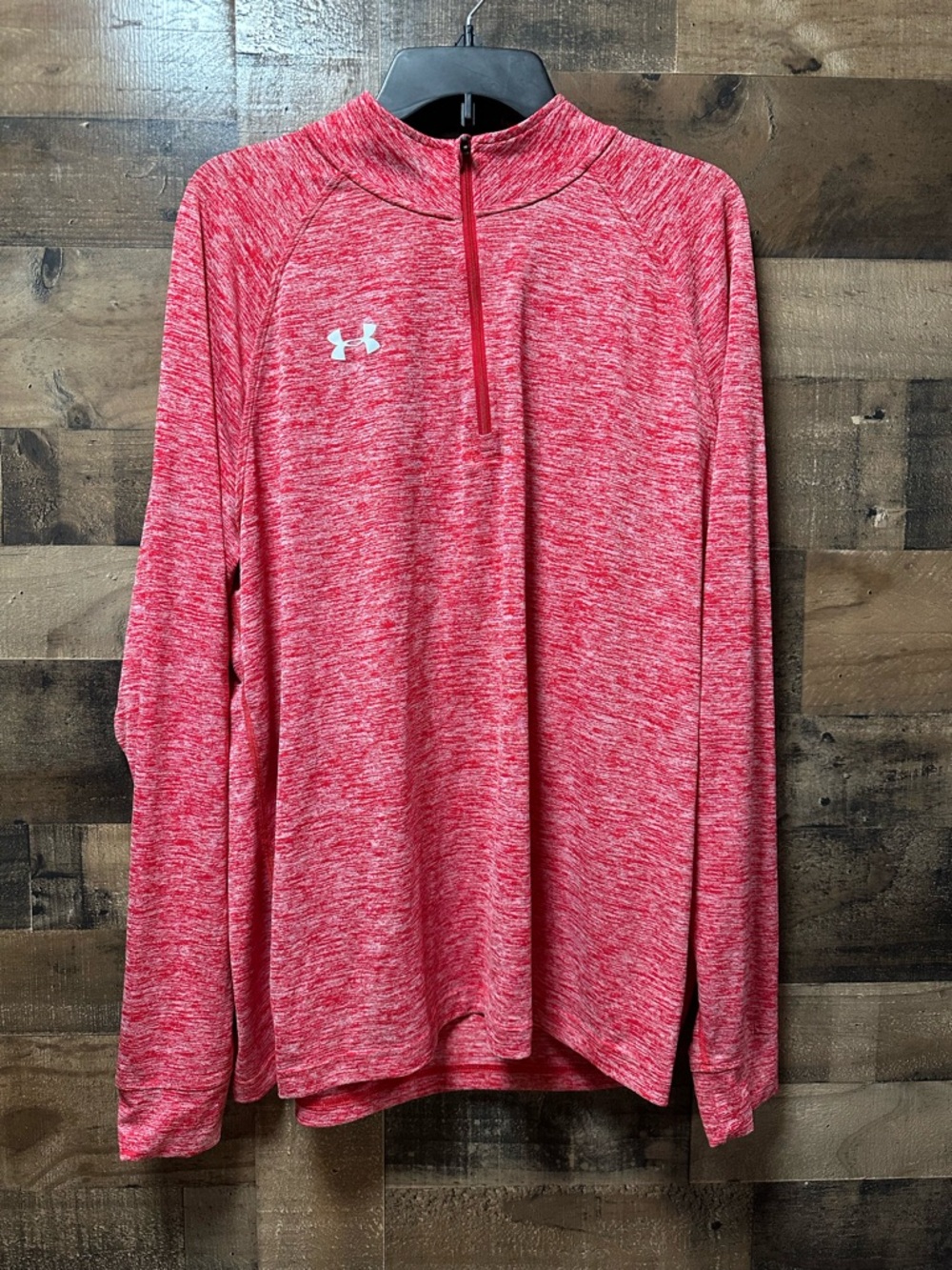 Under Armour HeatGear Loose 1/4 Zip Pullover Mens XL Red Long Sleeve Shirt